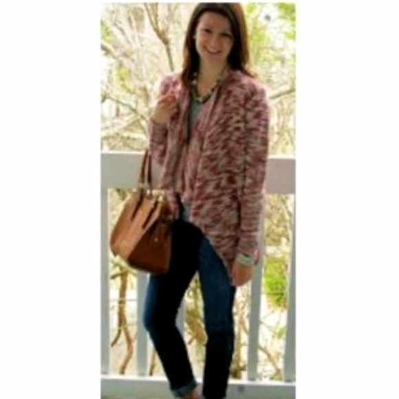 Skies Are Blue Sweaters - SKIES ARE BLUE Darcey Spacedye Draped Cardigan Top